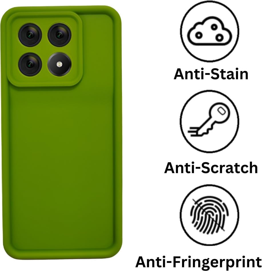 Image of Scalebee Back Cover for Poco X6 Pro 5G / Mi Redmi K70E 5G | Full Camera Protection | Liquid Silicon Case | Flexible Bumper Case for Poco X6 Pro 5G / Mi Redmi K70E 5G (Green)