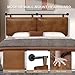 BSHOMGI Queen Headboard, Hanging Headboards with Brown Faux Leather Industrial Pipe Modern Style Only for Bed Backboard