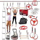 Ninja Line - Kit Parcours Obstacles 32 Pièces - Slackline 11m avec Anneaux,...