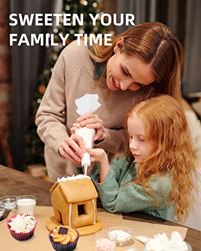 Labeol 200Pcs Disposable Piping Bags 16 Inch 12 Inch Pastry Bags Royal Icing Bags Tipless Frosting Bags Cookie Cake Decorating Bakery Bags Party Favor Bags #TOP3