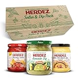 HERDEZ® Salsa Dipping Variety 3 Pack – NEW! Chunky Medium, Salsa Con Queso, Avocado Dip Medium – Authentic Mexican Flavor Dips for Chips