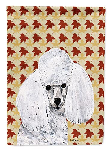 Drapeau sur Toile Caniche Blanc Décoration Automne Jardin Maison Sc9677chf - 2