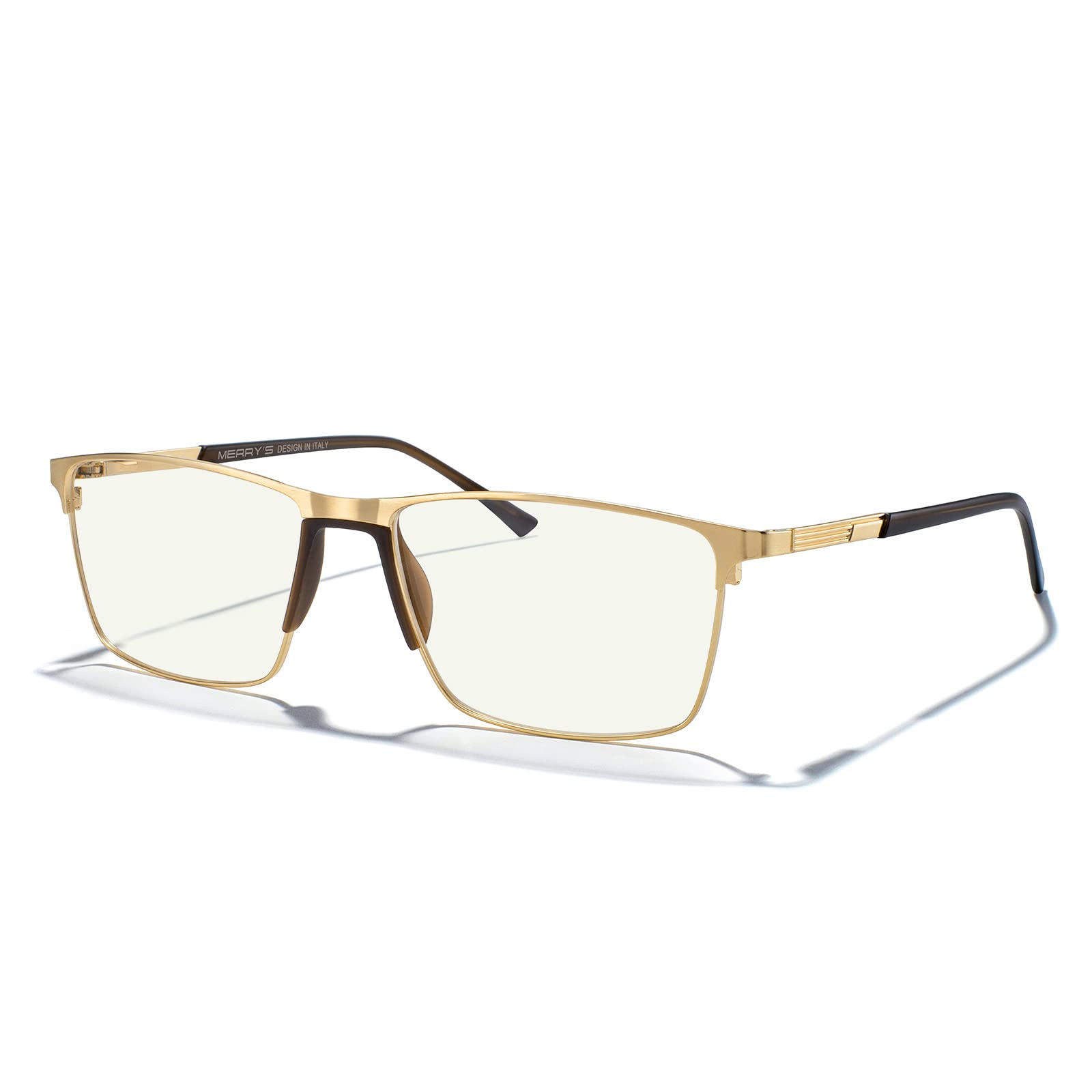 MERRY'S Fashion Blue Light Blocking Glasses - Reading Glasses Metal Frame Spring Hinge Readers for Men Eyeglasses