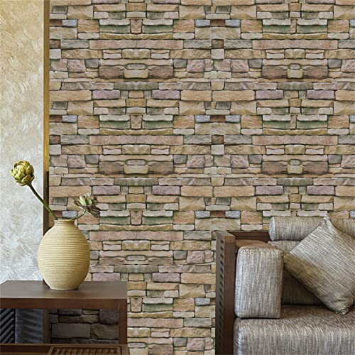 JOLIHOME Brauner Stein Ziegel Effekt Tapete Selbstklebende...