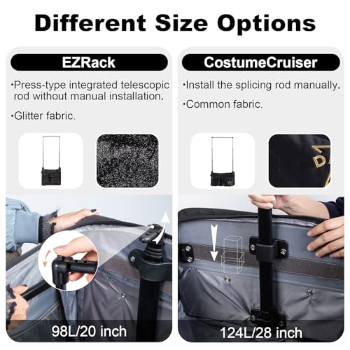 28 Inch Dance Bag With Garment Rack, Costumes Bags for Travel, Duffle for Dancer, Competition With Wheels (Non-foldable)3