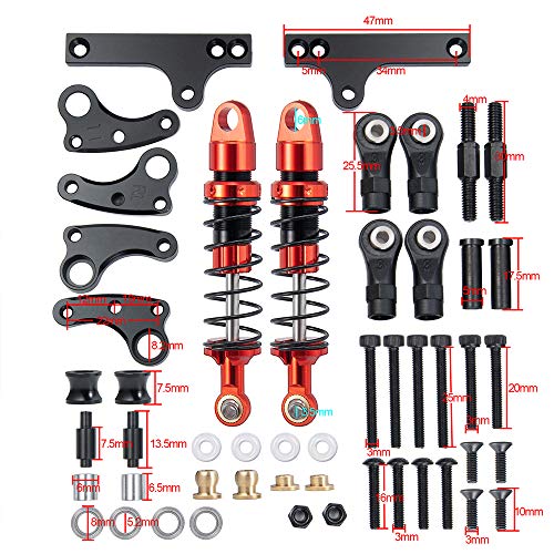 Rclions 2Pcs Rc Shock Absorber Damper 70Mm Cantilever Suspension Kit For Axial Scx10 Ii 90046 Upgrade Parts 1/10 Rc Crawler Car #TOP1