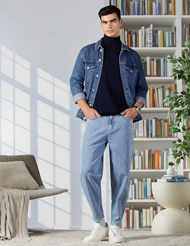 Image of Styli Men Balloon Fit Jeans with Pocket Construction | High-Rise Relaxed Fit Denim Pants | Comfortable Casual Everyday Wear | Stylish Wide-Leg Denim for Smart Casual Outfits