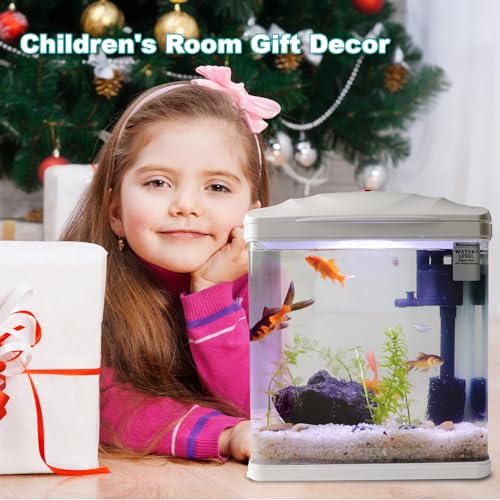 Tararium 2 Gallon Betta Fish Tank,Small Fish Tank With Filter And Led Plant Light And Filter System thumb #5