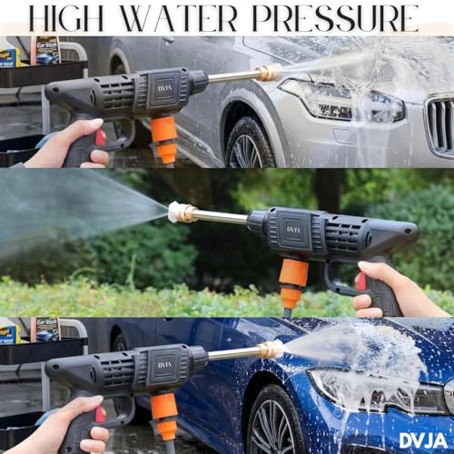 Image of Car Washer High Pressure Gun (Double Battery) Cordless Portable Wireless Pressure Washer Gun 48V 12000mah High Pressure Water Gun| Adjustable Nozzle and 5M Hose Pipe /*-
