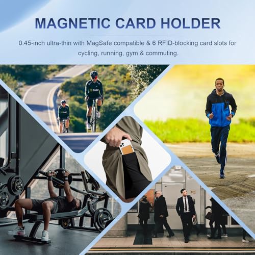 Bifold Airtag Wallet with Magnetic Card Holder & RFID Blocking, MagSafe Card Holder for iPhone12~16, Men Wallet with Genuine Leather, Stretch Front Pocket, Carteras Hombres3