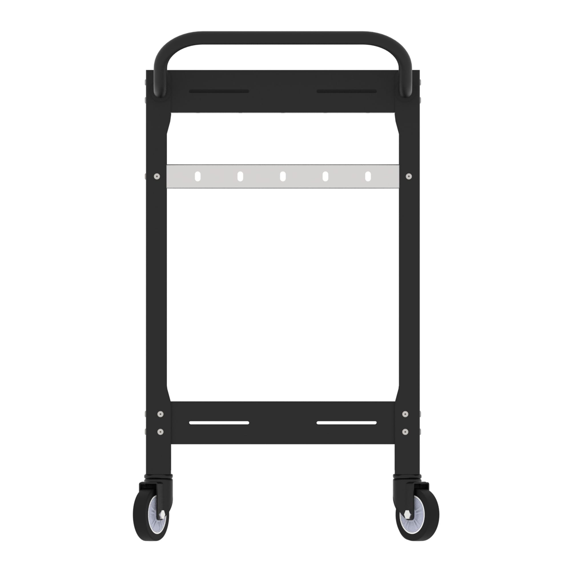 casa.pro Outdoor Servierwagen Bard Garten Rollwagen mit 2 Ablagen Stahl Indoor 72 x 77 x 38 cm Grillwagen mit 5 Haken Rollen mit Feststellbremsen Schwarz