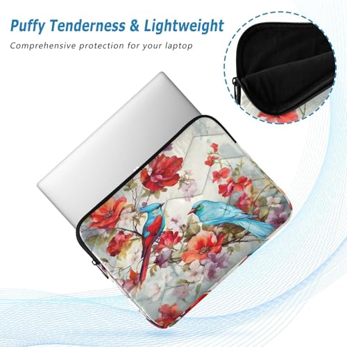Funda para portátil 13-14 pulgadas flores y pájaros impermeable miniatura 5
