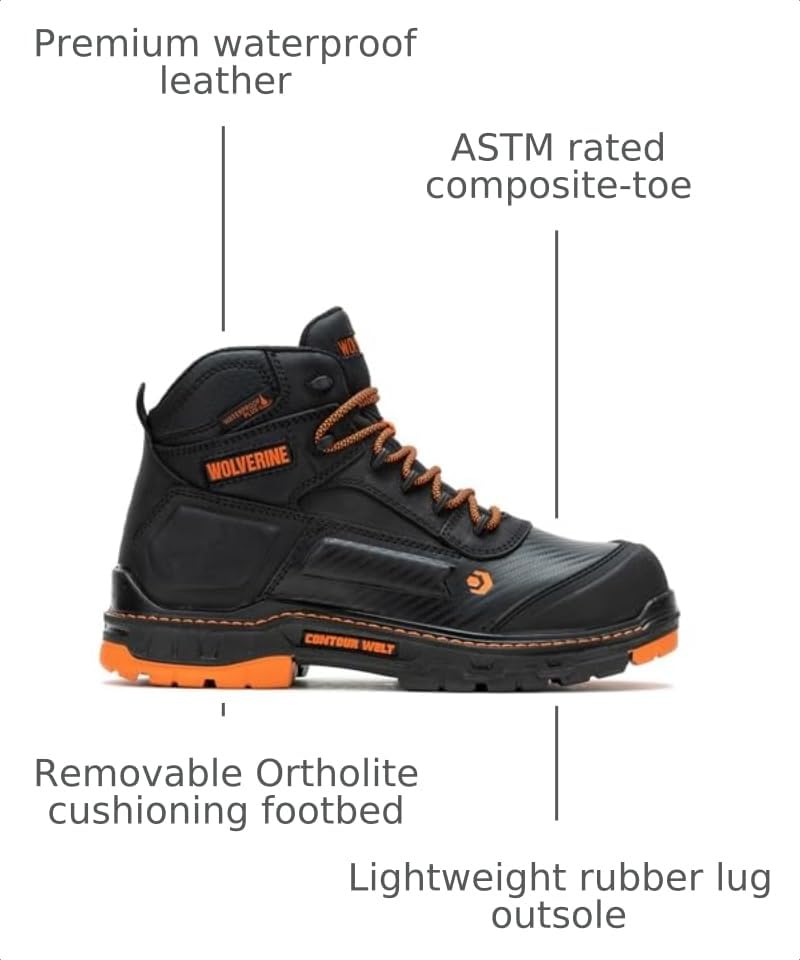 Image of Wolverine Men's Overpass Composite Toe Waterproof Work Boots