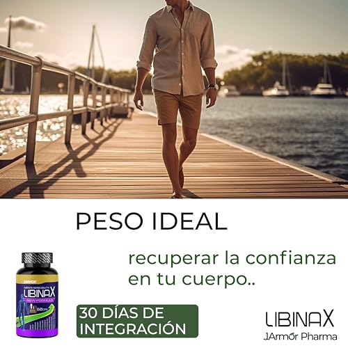 J.Armor Libinax 60 Cápsulas Testosterona Hombre, Pre Entreno, Pre Workout, Preentreno, Arginina,Citrulina malato, Musculacion, Arginina y Citrulina, Tribulus Terrestris, Maca, Zinco
