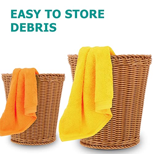 Image of Zerodeko Rattan Waste Basket Wicker Trash Can Round Trash Bin Woven Storage Basket Clothes Container Garbage Bin Laundry Hamper Plant Pot for Bedroom Bathroom Organizer