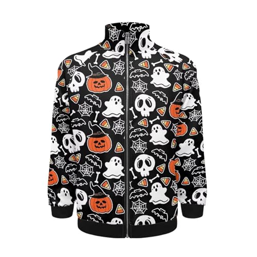 Chaqueta gráfica casual para hombre con cierre completo miniatura 4