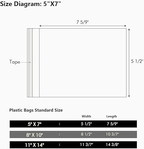 Miniatura 2 de Paquete de 100 fundas de fotos de 5 12 x 7 59 pulgadas para tablero de tapete de 5 x 7, fundas de plástico transparente de 5 x 7 pulgadas sin ácidos