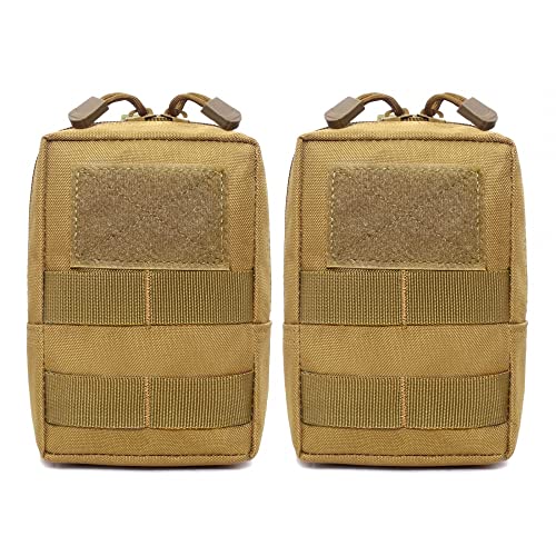 DONGKER Lot de 2 Sacs de Ceinture Tactique, Pochettes Molle en Nylon 1000D pour Harnais Tactique pour Voyages en Plein Air, L'alpinisme, Camp