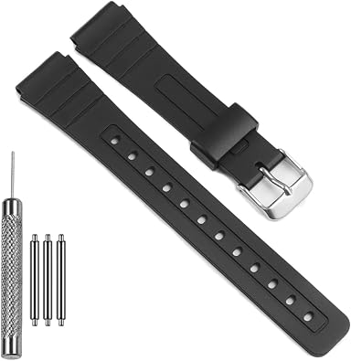 Resin Band Compatible with Casio F-105 F91W F-84 F-94 A158 A168 Watch Band Waterproof Replacement Bracelet