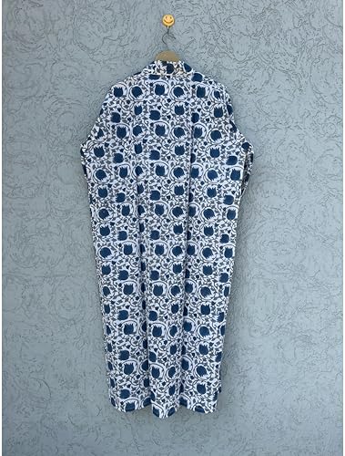 Image of Hand block print Cotton Kimono bikini cover up,Indian Hand block print Cotton Bath Robe,Swim Wear,Nighrwere Dressing Gown