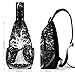 Tree of Life Trippy Mandala Moon And Sun Black Mystic Pattern Fashionable Large Capacity Chest Bag, Easy to Carry
