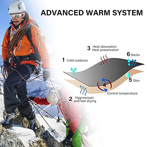 Coovan Ski Socks Mens Womens 2 Packs Warm Winter Thermal Socks For Snow Snowboarding, Knee High Non-Slip Socks For Cold Weather #TOP6