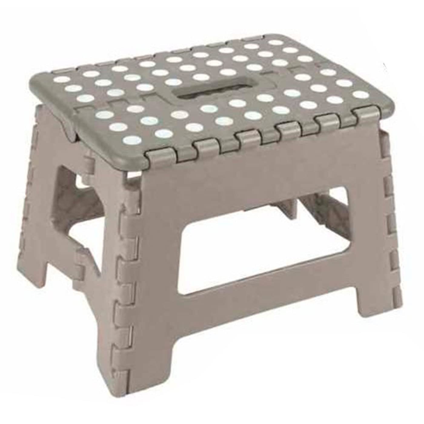 AC - Folding stool – Made of PVC – Multi-purpose resistant and durable plastic. Ideal for schools, nurseries or home. 22 x 29 x 22 cm. Random colour (black – white – grey).