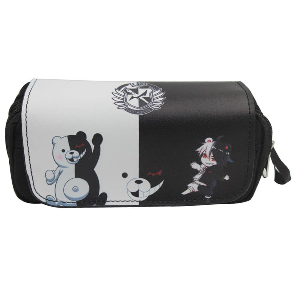 Danganronpas Pencil Case | Stylish, Practical, and Large Capacity Pencil Pouch | Versatile Storage for Stationery, Toiletries, Makeup, Travel & Office Supplies (black-3)
