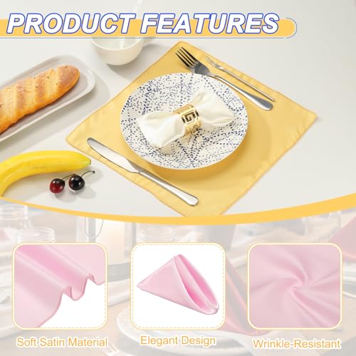 Serviettes de table en polyester doux rose, textile de qualité restaurant - 4