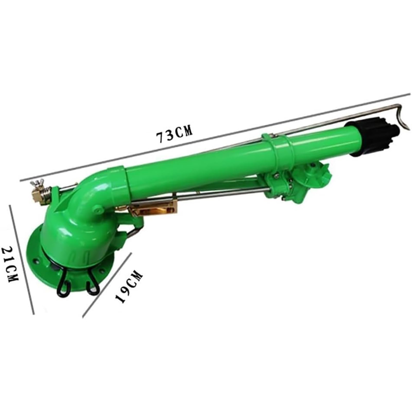 Zraszacz udarowy, pistolet natryskowy 5 cm z manometrem, obrót 360°, podlewanie na dużej powierzchni, natężenie przepływu 21-107,9 m3/h do nawadniania gruntów rolnych i ogrodu