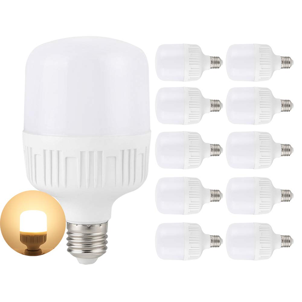 Mengjay 18W E27 LED-Leuchtmittel, entspricht 175 W Glühlampe, 1800 lm, warmweiß, 2700K-3000K, LED Energiesparlampen, 10 Stück
