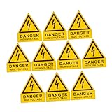 PRETYZOOM 10pcs Electric Sticker High Voltage Safety Warning Signs for Industrial Use