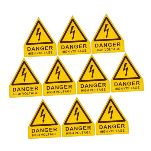 PRETYZOOM 10pcs Electric Sticker High Voltage Safety Warning Signs for Industrial Use