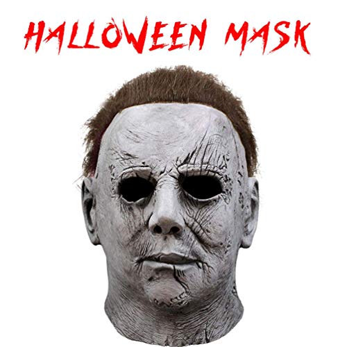 Tccmeir Michael Myers Mask,Halloween Horror Scary Face Latex Mask For Men Women Adult.Grey thumb #3