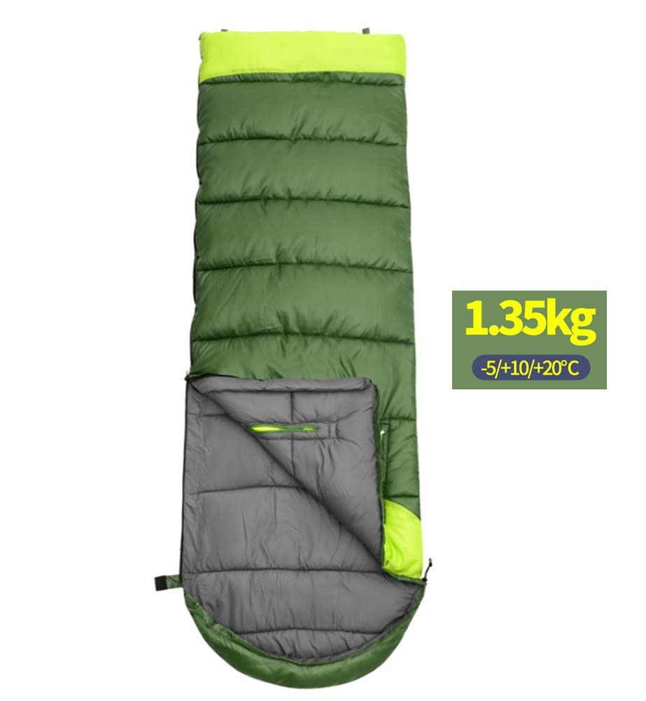 Sacchi a Pelo da Campeggio Sacchi a Pelo Sacco a Compressione Leggero Avvolge Zip Compressa All'aperto Spessa Calda Interna Pausa Pranzo Viaggio Cotone Impermeabile, Verde,A1.35kg