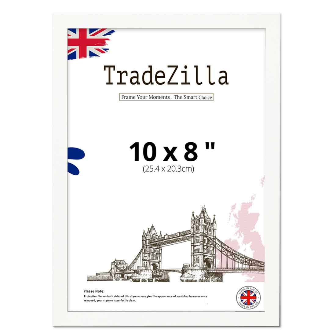 Tradezilla White | 0' 10" X 0' 8" Poster Frame (25.40 X 20.32 Cm) Museum Quality, Ideal For Art Enthusiasts, Ready To Hang High-Definition Prints 10 X 8 Inch [ ]