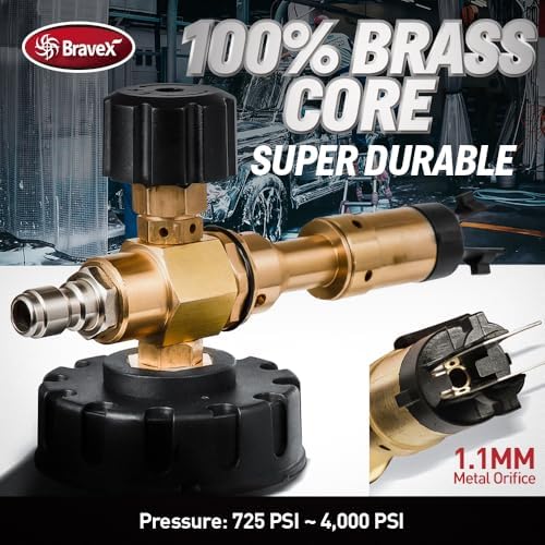 Heavy Duty Foam Cannon for Pressure Washer (1.1L) – High-Density Foam Gun with Brass Core, Adjustable Nozzle & 5 Spray Tips for Car, Truck, SUV, Motorcycle - 2