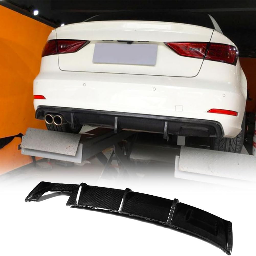 Gloss Black Rear Bumper Diffuser Fits for Audi A3 8V Base Sedan 2014 2015 2016 Non-Sline Non-S4 Lower Bumper Lip Spoiler Body Kit Factory Outlet