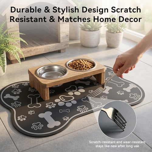 Dog Feeding Mat – Super Absorbent Quick Dry Non-Slip Pet Placemat for Food & Water – Cute Bone Shape, Easy Clean Muddy Paw Mat for Kitchen, Large Dogs & Puppies - Image 6