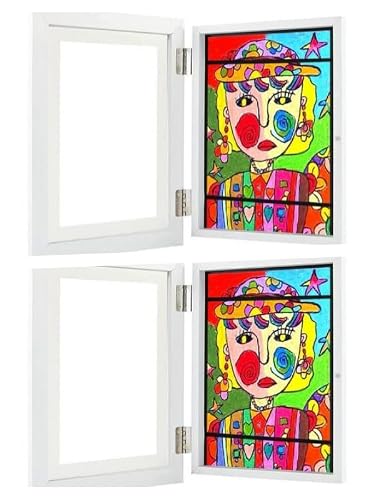 tacery [2er-Pack] Kunstfoto Rahmen Kinder | Kinder Kunst Bilderrahmen zum Öffnen | Kinder Kunstrahmen Frontöffnung für Kids Kunstwerke, Fotos, Bastelarbeiten