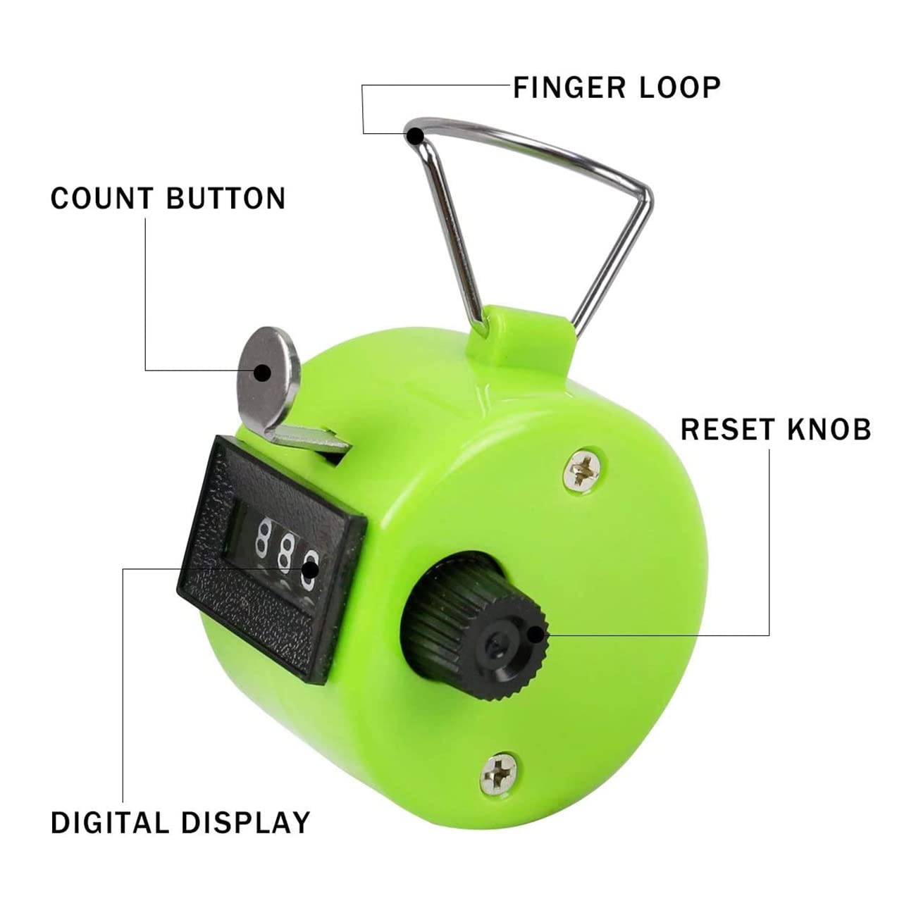 3 pièces Podomètre à clic Manuel, compteurs manuels, Compteur de quantité mécanique en Plastique sans Fonctionnement sur Batterie, pour entraîneur Sportif (Vert + Rose + Bleu)