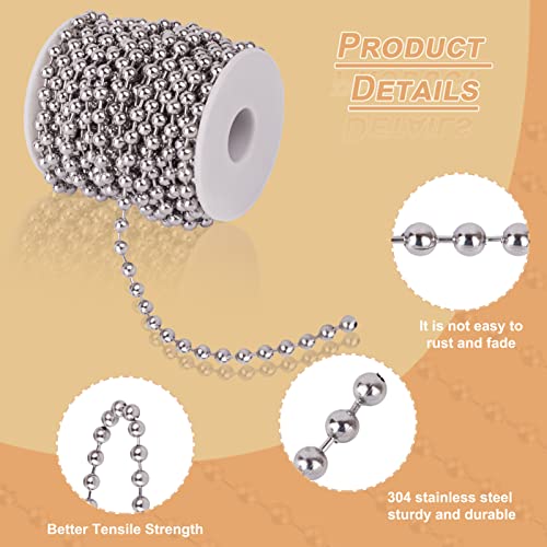 Chaîne à billes en acier inoxydable de 10m pour création de bijoux DIY - 4