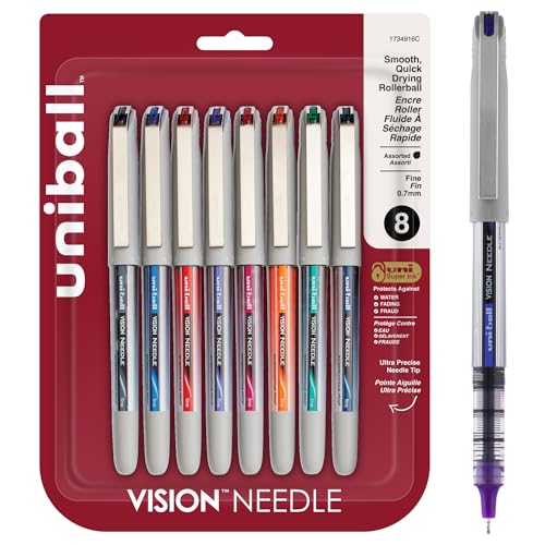 Stylo à pointe fine lisse Uni-ball Vision 0,7 mm : écriture fluide pour vos notes de bureau