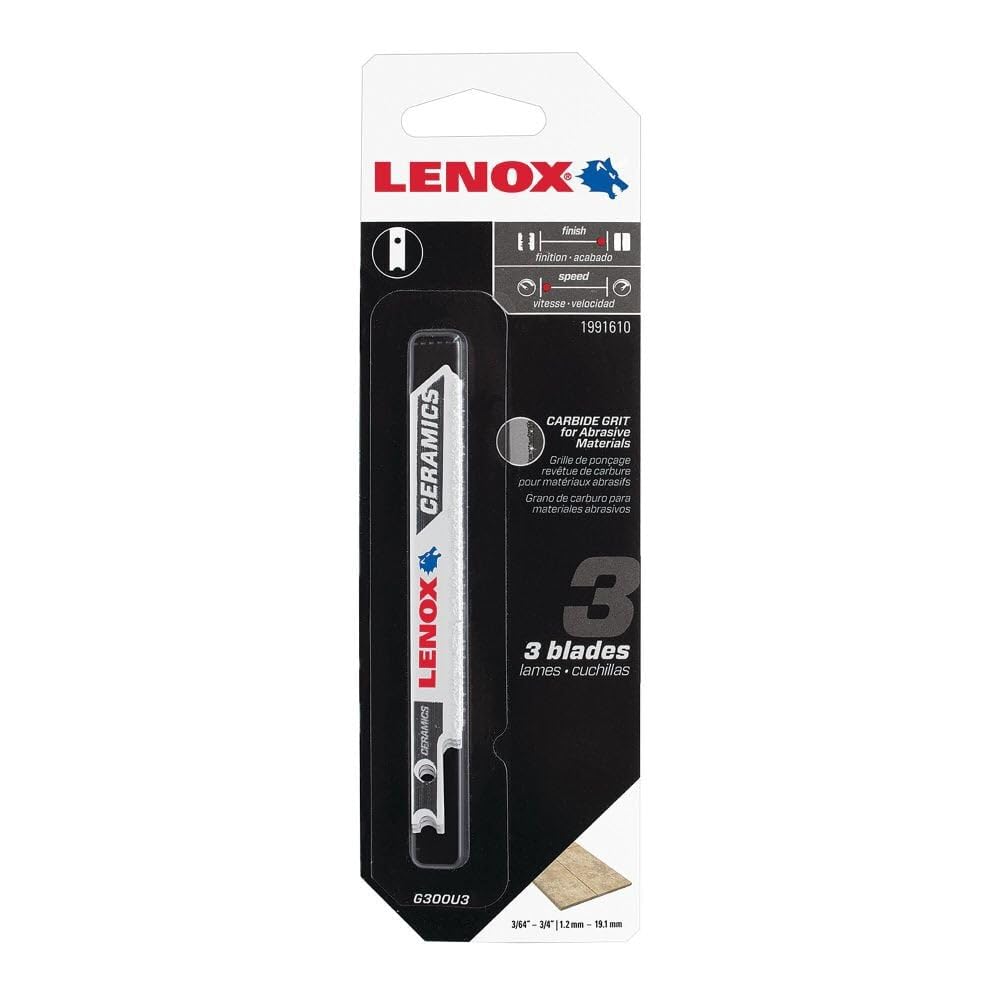 LENOX Tools 1991610 - Lama per seghetto alternativo, con codolo a U, in carburo, 8,8 x 9,5 cm, confezione da 3