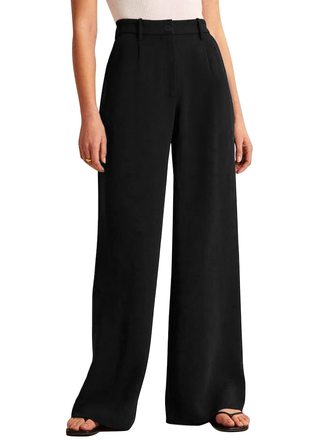 keri perry Women's Slim Fit Mid Rise Cotton Pant Half-Elasticated Waist Regular Trouser, Pocket Pants for Office School Formal Casual Daily Use-picture-21