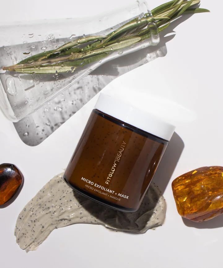 Miniatura 4 de FITGLOW Beauty - Micro exfoliante natural + máscara Vegana, belleza limpia propiedad de mujeres (4 oz 4.1 fl oz)