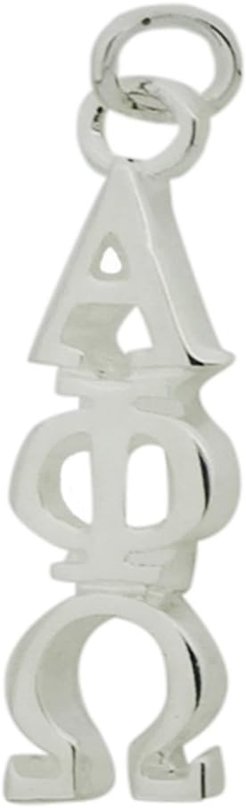 Vertical Alpha Phi Omega Greek Sorority Lavalier Drop Charm Pendant Silver Plated