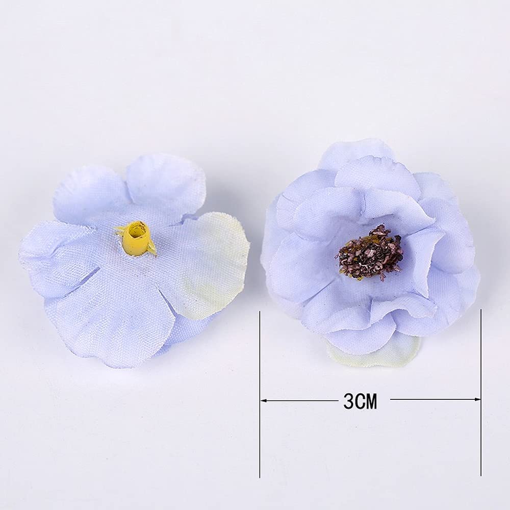 Flores Artificiales, 50 Uds. Cabezas de Flores Margarita 3cm Mini Seda Boda Corona