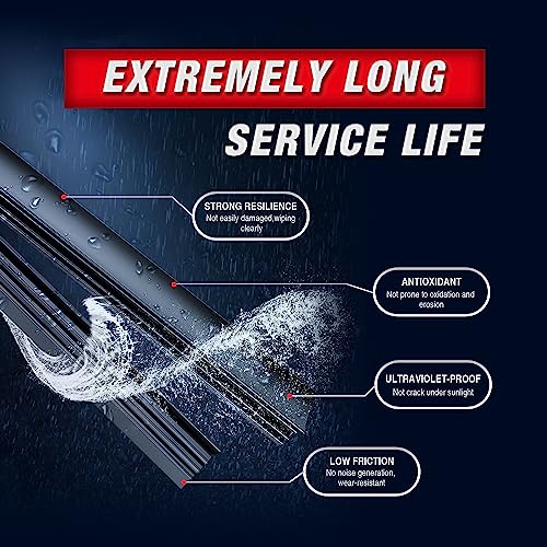 Image of 13 inch+13 inch Windshield Wiper Blades Replacement for Jeep Wrangler TJ 2006 2005 2004 2003 2002 2001 2000 1999 1998 1997 Icexsnow All-Season Wiper Blades For My Car