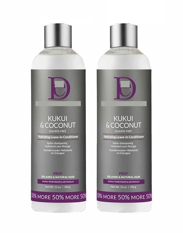 DE Design Essential Kukui & Coconut Hydrating Leave-In Conditioner 12oz (2pack)